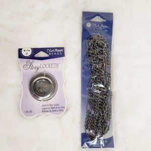Blue Moon Beads Locket & 48" Chain Set NWT
